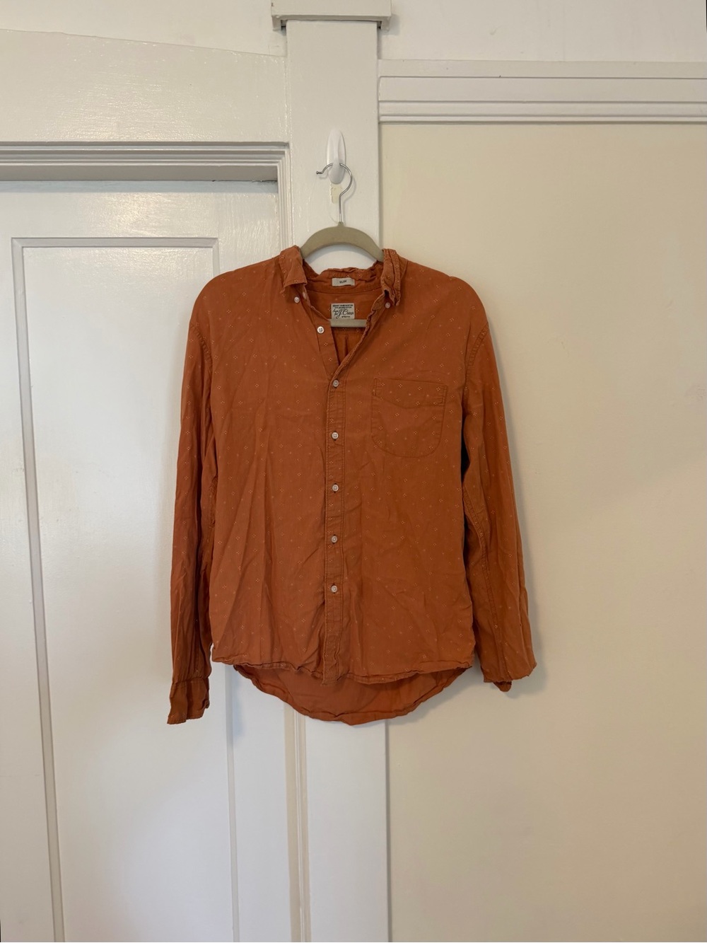 J. Crew Men's Rust Orange Button-Down Shirt